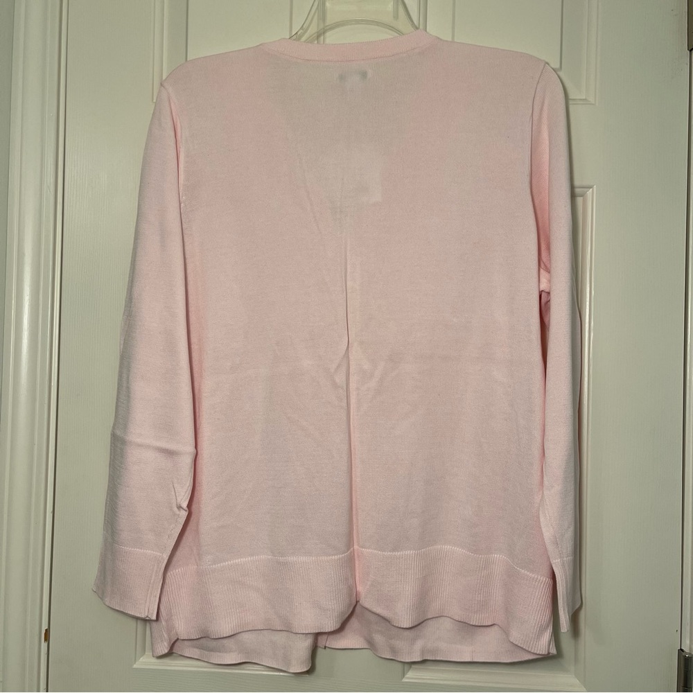 CROFT & BARROW Pink Cardigan Button Down Long Sleeve Top Sweater Plus Sz 2X NEW - Picture 4 of 8
